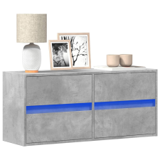 vidaXL betonszürke falra szerelhető TV-szekrény LED-del 100x31x45 cm bútor