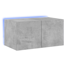 vidaXL betonszürke falra szerelhető TV-szekrény LED-del 60x35x31 cm (837273) bútor
