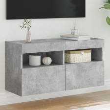 vidaXL betonszürke falra szerelhető TV-szekrény LED-del 80x30x40 cm bútor