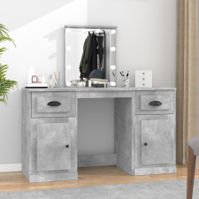 vidaXL betonszürke fésülködőasztal LED-del 130 x 50 x 132,5 cm bútor
