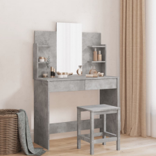vidaXL betonszürke fésülködőasztal tükörrel 96 x 39 x 142 cm bútor