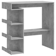 vidaXL betonszürke forgácslap bárasztal tárolópolccal 100x50x101,5 cm (809453) bútor