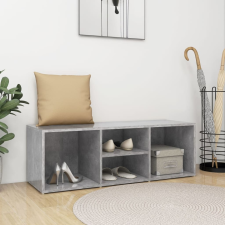 vidaXL betonszürke forgácslap cipőtároló pad 105 x 35 x 35 cm bútor