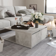 vidaXL betonszürke forgácslap dohányzóasztal 80 x 80 x 31 cm bútor
