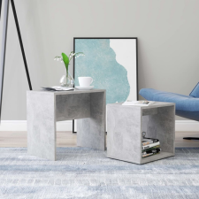 vidaXL Betonszürke forgácslap dohányzóasztal szett 48 x 30 x 45 cm bútor
