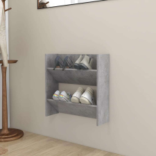 vidaXL betonszürke forgácslap fali cipősszekrény 60 x 18 x 60 cm bútor