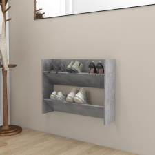 vidaXL betonszürke forgácslap fali cipősszekrény 80 x 18 x 60 cm bútor