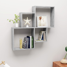 vidaXL betonszürke forgácslap fali kockapolc 80 x 15 x 78,5 cm bútor