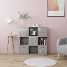 vidaXL betonszürke forgácslap könyvszekrény 90 x 30 x 90 cm bútor