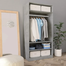 vidaXL Betonszürke forgácslap ruhásszekrény 100 x 50 x 200 cm bútor