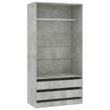 vidaXL betonszürke forgácslap ruhásszekrény 100 x 50 x 200 cm (800607) bútor
