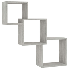 vidaXL betonszürke kocka alakú szerelt fa fali polcok 68x15x68 cm bútor