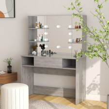 vidaXL betonszürke LED-es MDF sminkasztal 100 x 40 x 135 cm bútor