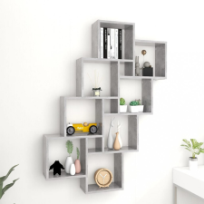 vidaXL betonszürke négyszögletes forgácslap fali polc 90 x 15 x 119 cm bútor