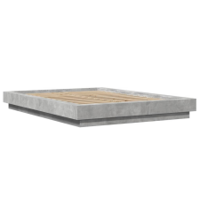 vidaXL betonszürke szerelt fa ágykeret 135 x 190 cm (3281227) ágy és ágykellék