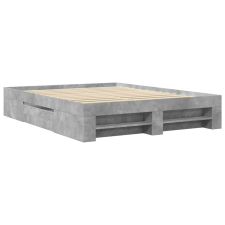 vidaXL betonszürke szerelt fa ágykeret 160 x 200 cm (3295460) ágy és ágykellék