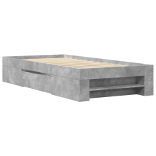 vidaXL betonszürke szerelt fa ágykeret 75 x 190 cm (3295530) ágy és ágykellék