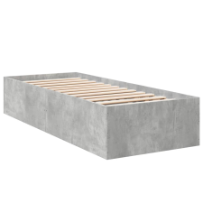 vidaXL betonszürke szerelt fa ágykeret 90 x 200 cm (3281059) ágy és ágykellék