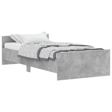 vidaXL betonszürke szerelt fa ágykeret 90 x 200 cm (835928) ágy és ágykellék