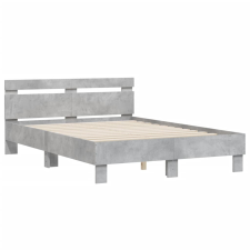 vidaXL betonszürke szerelt fa ágykeret fejtámlával 120x190 cm (3207451) ágy és ágykellék
