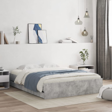 vidaXL betonszürke szerelt fa ágykeret fiókokkal 140 x 190 cm ágy és ágykellék