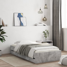 vidaXL betonszürke szerelt fa ágykeret fiókokkal 90 x 200 cm ágy és ágykellék