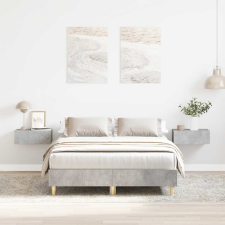 vidaXL betonszürke szerelt fa ágykeret matrac nélkül 140x190 cm ágy és ágykellék
