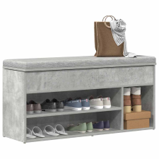 vidaXL betonszürke szerelt fa cipőpolc 102x30,5x45 cm bútor