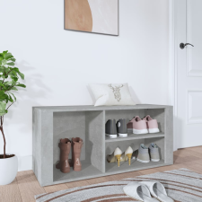 vidaXL betonszürke szerelt fa cipőszekrény 100x35x45 cm bútor