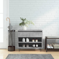 vidaXL betonszürke szerelt fa cipőszekrény 70x36x60 cm bútor
