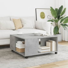 vidaXL betonszürke szerelt fa dohányzóasztal 80 x 80 x 40 cm bútor