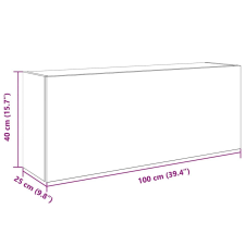 vidaXL betonszürke szerelt fa fali fürdőszobaszekrény 100 x 25 x 40 cm fürdőszoba bútor
