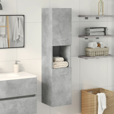 vidaXL betonszürke szerelt fa függő fürdőszobaszekrény 30x30x130 cm (856220) fürdőszoba bútor