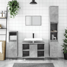 vidaXL betonszürke szerelt fa fürdőszobaszekrény 30 x 30 x 100 cm fürdőszoba bútor