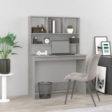 vidaXL betonszürke szerelt fa íróasztal polcokkal 102 x 45 x 148 cm íróasztal