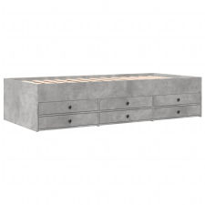vidaXL betonszürke szerelt fa kanapéágy fiókokkal 75 x 190 cm (3280891) ágy és ágykellék
