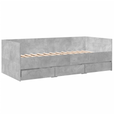 vidaXL betonszürke szerelt fa kanapéágy fiókokkal 90 x 190 cm (3280828) ágy és ágykellék