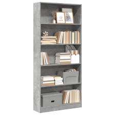 vidaXL betonszürke szerelt fa könyvespolc 80 x 24 x 176 cm bútor