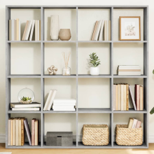 vidaXL betonszürke szerelt fa könyvszekrény 137,5 x 29 x 137,5 cm bútor