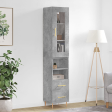 vidaXL betonszürke szerelt fa magasszekrény 34,5x34x180 cm bútor