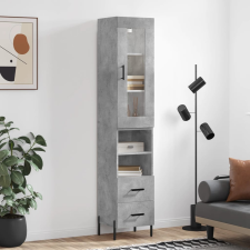 vidaXL betonszürke szerelt fa magasszekrény 34,5x34x180 cm bútor