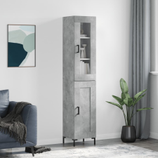vidaXL betonszürke szerelt fa magasszekrény 34,5x34x180 cm bútor