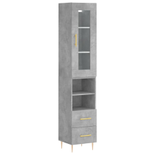 vidaXL betonszürke szerelt fa magasszekrény 34,5x34x180 cm (3199293) bútor