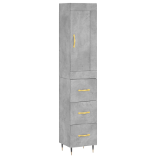 vidaXL betonszürke szerelt fa magasszekrény 34,5x34x180 cm (3200181) bútor