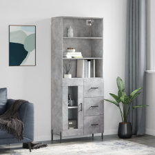vidaXL betonszürke szerelt fa magasszekrény 69,5 x 34 x 180 cm bútor