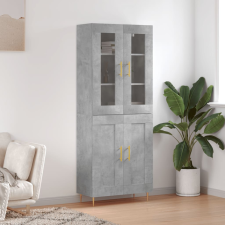 vidaXL betonszürke szerelt fa magasszekrény 69,5 x 34 x 180 cm bútor