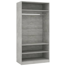 vidaXL betonszürke szerelt fa ruhásszekrény 100 x 50 x 200 cm (800229) bútor