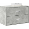 vidaXL betonszürke szerelt fa szekrény 2 fiókkal 60 x 31 x 40 cm (858827)