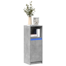 vidaXL betonszürke szerelt fa tálalószekrény LED-del 38 x 34 x 100 cm bútor