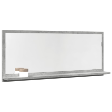vidaXL betonszürke szerelt fa tükrös fürdőszobaszekrény 90x11x37 cm fürdőszoba bútor